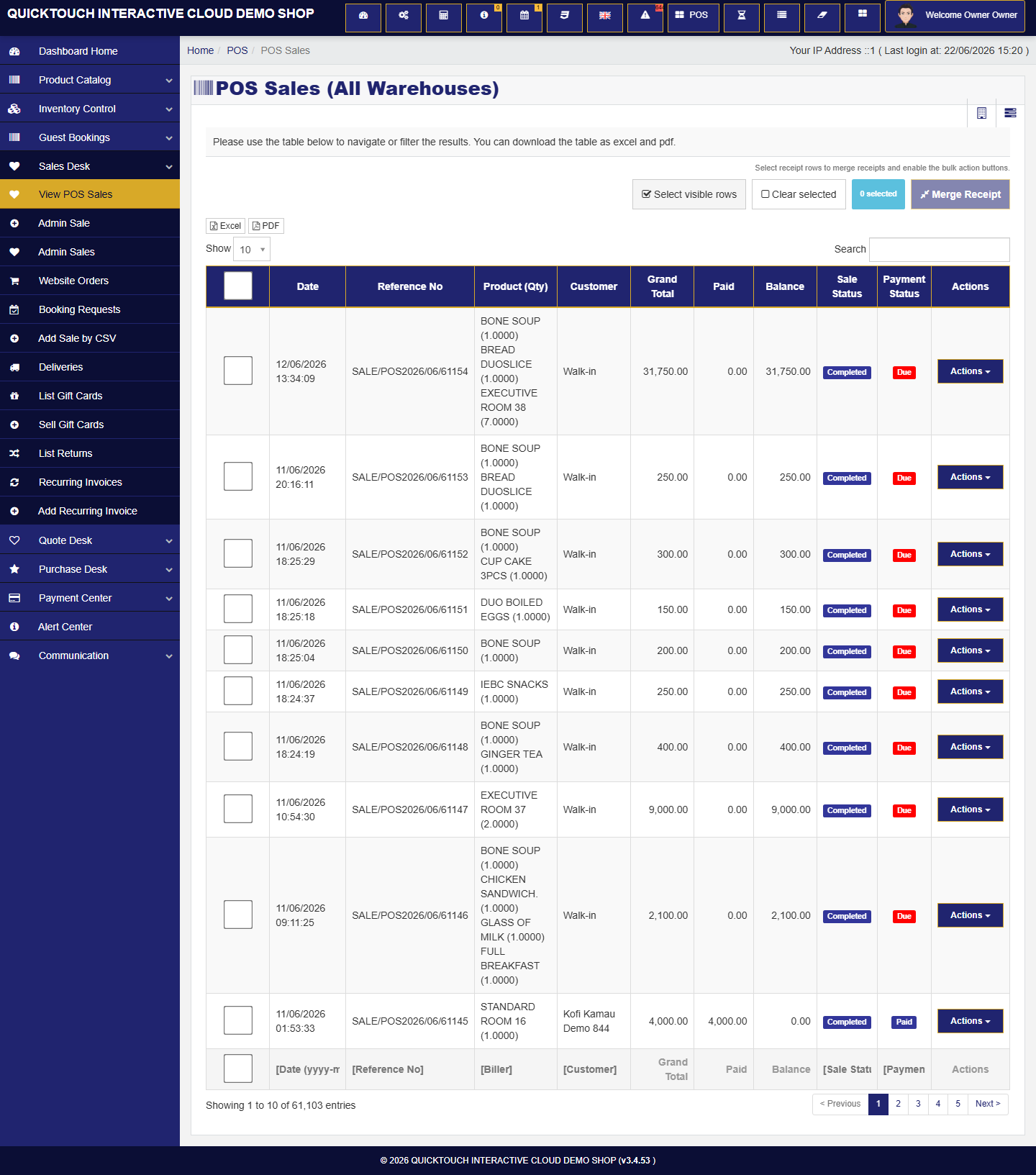 Split receipt workflow