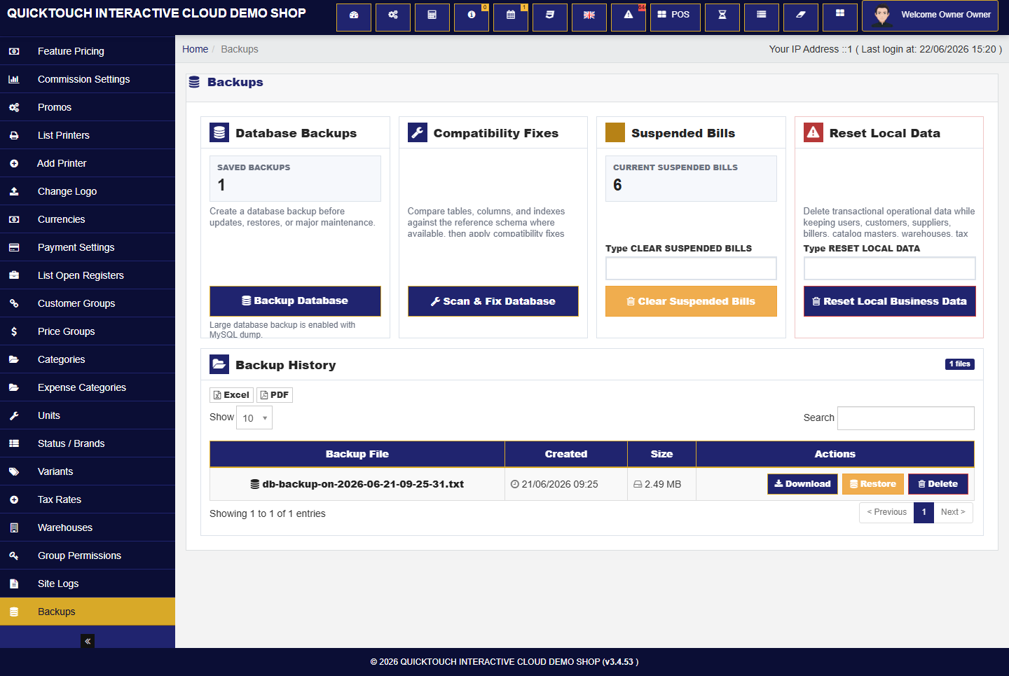 Backups and database tools